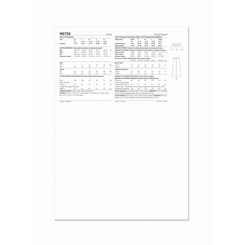 New Look Sewing Pattern N6758 Misses’ Easy To Sew Cropped Top And Trousers 10 New Look Sewing Pattern N6758 Misses’ Easy To Sew Cropped Top And Trousers - Image 8