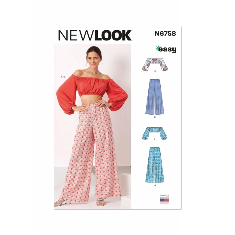 New Look Sewing Pattern N6758 Misses’ Easy To Sew Cropped Top And Trousers 3 New Look Sewing Pattern N6758 Misses’ Easy To Sew Cropped Top And Trousers