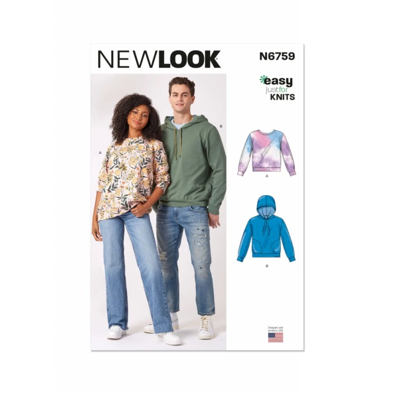 New Look Sewing Pattern N6759 Misses’ And Men’s Easy To Sew Sweatshirts 3 New Look Sewing Pattern N6759 Misses’ And Men’s Easy To Sew Sweatshirts