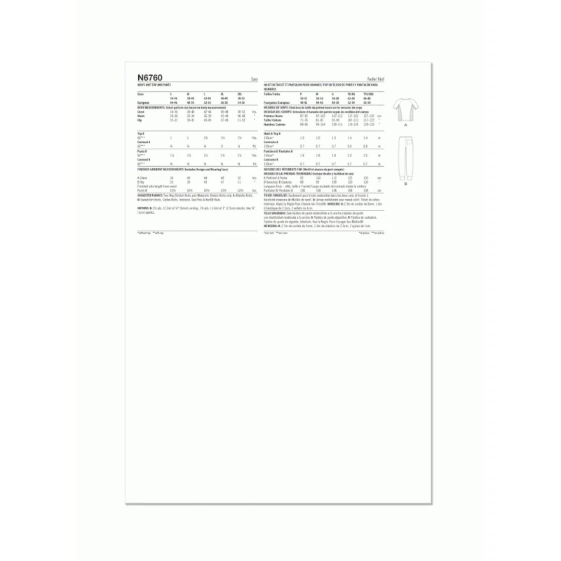 New Look Sewing Pattern N6760 Men’s Easy To Sew Pullover Knit Top And Joggers 7 New Look Sewing Pattern N6760 Men’s Easy To Sew Pullover Knit Top And Joggers - Image 5