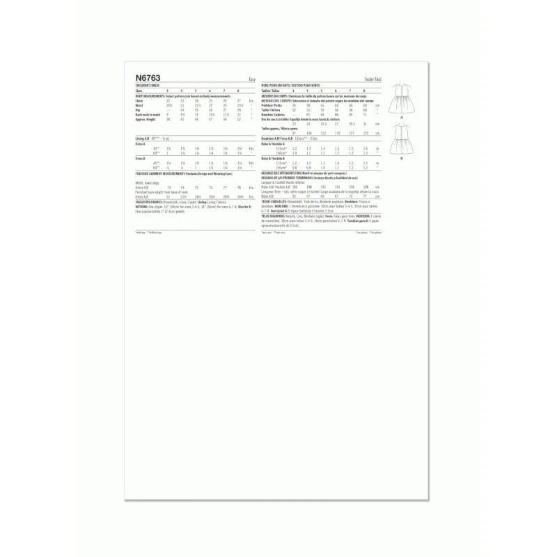 New Look Sewing Pattern N6763 Children’s Easy To Sew Sleeveless Lined Dress 8 New Look Sewing Pattern N6763 Children’s Easy To Sew Sleeveless Lined Dress - Image 6