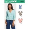 New Look Women's Semi-Fitted Front-Wrap Top With Button Or Tie Closure 6601
