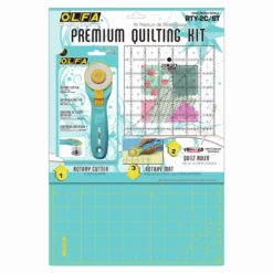 Olfa Patchwork Starter Set Aqua Cutting Mat, 45mm Rotary Cutter, Ruler