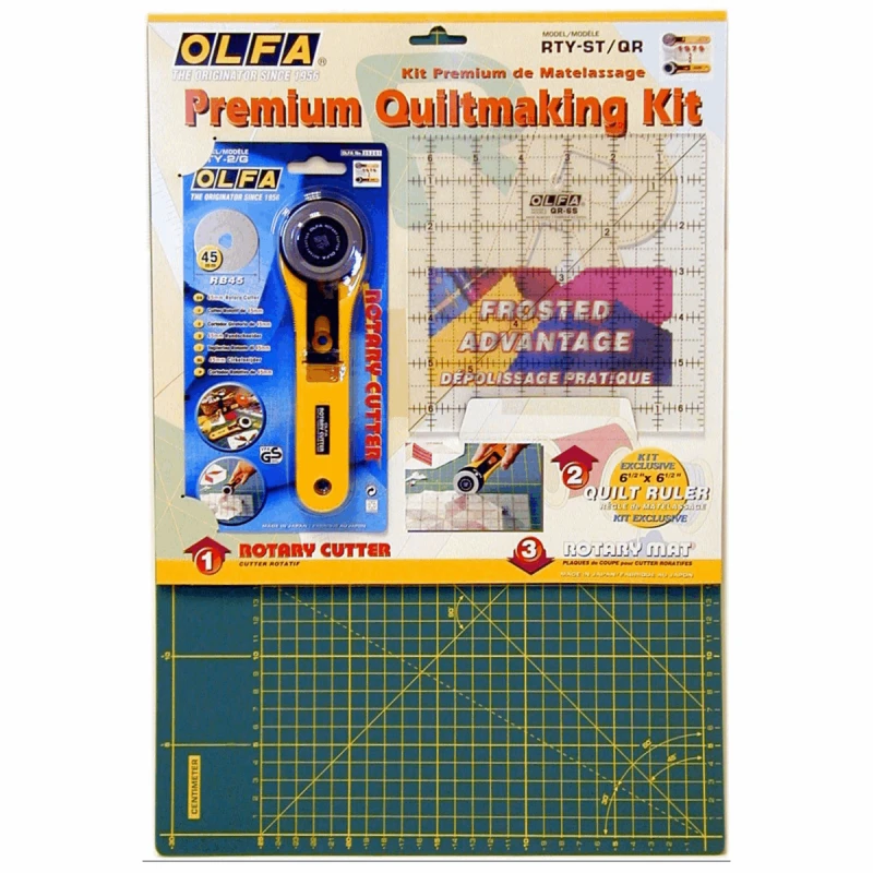 Olfa Patchwork Starter Set Cutting Mat, 45mm Rotary Cutter, Ruler 3 Olfa Patchwork Starter Set Cutting Mat, 45mm Rotary Cutter, Ruler