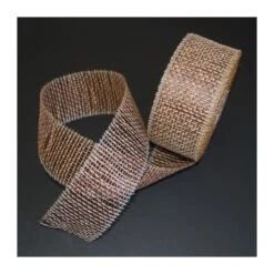 2.5" X 18 Yard Open Weave Straw Effect Polyester Hessian Jute Style Roll
