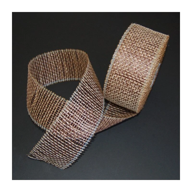 2.5" X 18 Yard Open Weave Straw Effect Polyester Hessian Jute Style Roll 3 2.5" X 18 Yard Open Weave Straw Effect Polyester Hessian Jute Style Roll