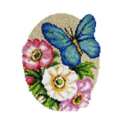 Orchidea Butterfly & Flowers Latch Hook Rug Kit – DIY Nature Craft