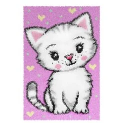 Orchidea Kitten Latch Hook Rug Kit – Cute Feline DIY Craft