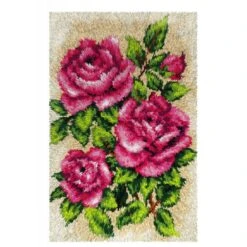 Orchidea Roses Latch Hook Rug Kit – Elegant Floral DIY Craft
