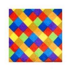 Polar Fleece Anti Pil Fabric Multi Coloured Check Squares