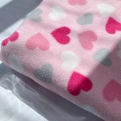 Polar Fleece Fabric Love Hearts Valentines Blanket Pink Romance 150cm Wide -OHSEWCRAFTY polar fleece fabric love hearts valentines blanket pink romance 150cm wide 2
