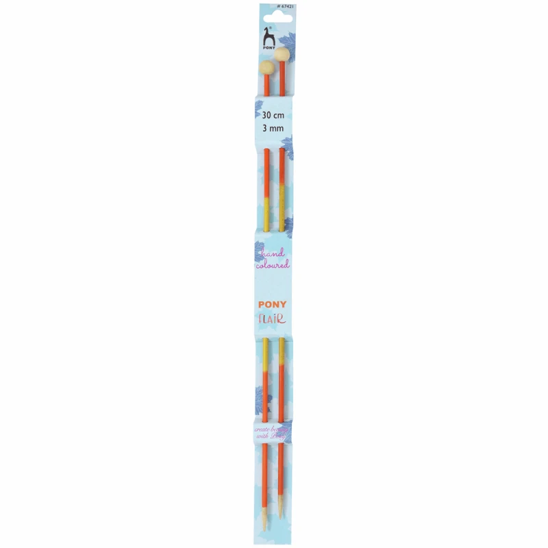 Pony Flair 30cm Knitting Pins Single-Ended Hand Coloured Needles Knit 3 Pony Flair 30cm Knitting Pins Single-Ended Hand Coloured Needles Knit
