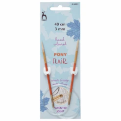 Pony 40cm Flair Knitting Needles Circular Fixed Hand Coloured Pins