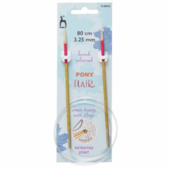 Pony 80cm Knitting Pins Circular Fixed Hand Coloured Flair Needles Knit