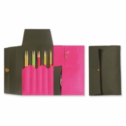 Pony Flair Circular Interchangeable Set Knitting Pins Needle Case Natural Wood