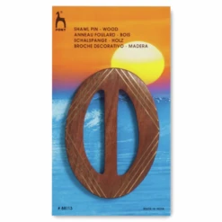 Pony Shawl Pin Oval Decorative Wooden Brooch / Fastener