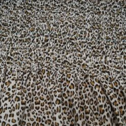 Preshirred Polycotton Fabric Summer Dress Material Animal Print Leopard Cow Zebra