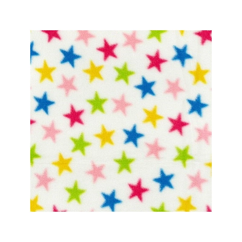 Printed Polar Anti Pil Fleece Fabric Multi Coloured Stars Party Fun 3 Printed Polar Anti Pil Fleece Fabric Multi Coloured Stars Party Fun