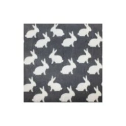 Polar Anti Pil Fleece Fabric White Bunny Rabbits Bunnies Cute Animals