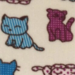 Printed Polar Fleece Soft Fabric Cats Kittens Patterned Spots Stripes 152cm Wide