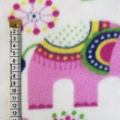 Printed Polar Fleece Soft Fabric Elephant Flower Floral Design Cute 150cm Wide -OHSEWCRAFTY printed polar fleece soft fabric elephant flower floral design cute 150cm wide 2
