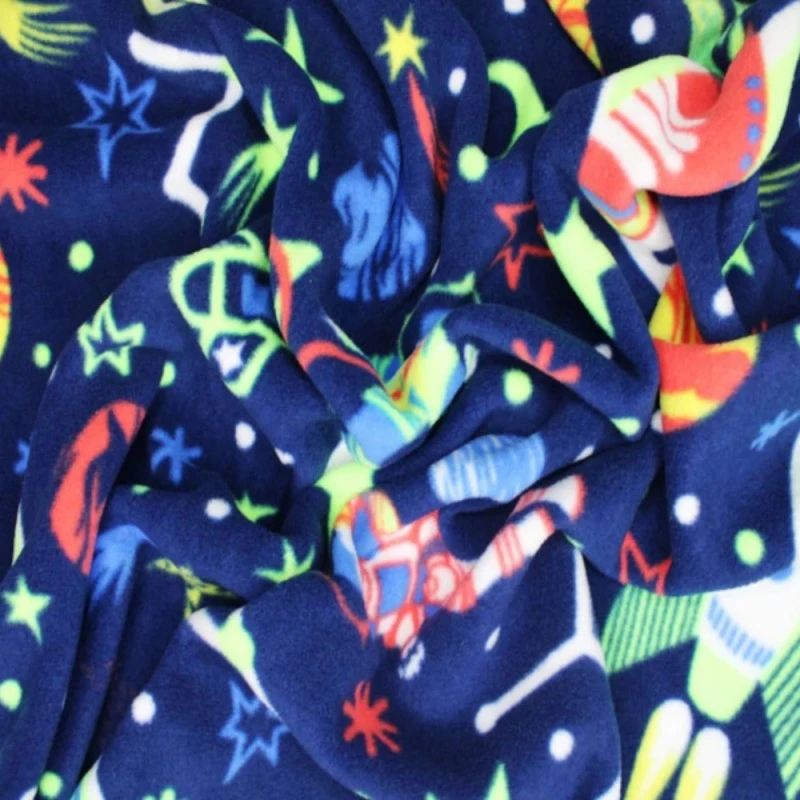 Printed Polar Fleece Soft Fabric Space Astronauts Rocket Ship Stars 150cm Wide 6 Printed Polar Fleece Soft Fabric Space Astronauts Rocket Ship Stars 150cm Wide - Image 4