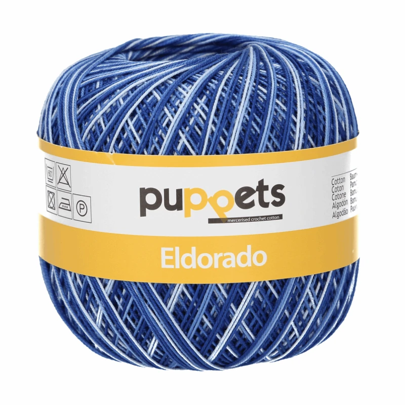 Puppets Eldorado No.12 Variegated 100% Cotton Crochet Knit Yarn Thread 50g Ball 3 Puppets Eldorado No.12 Variegated 100% Cotton Crochet Knit Yarn Thread 50g Ball