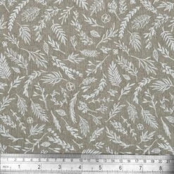 Recycled Cotton Rich Linen Fabric Mini Meadow Floral Flower Leaves 140cm Wide -OHSEWCRAFTY recycled cotton rich linen fabric mini meadow floral flower leaves 140cm wide 1