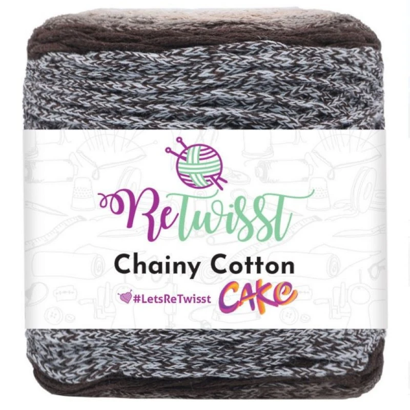 ReTwisst Chainy Cotton Cake Recycled Craft Crochet Knitting Yarn Home Decor 250g 3 ReTwisst Chainy Cotton Cake Recycled Craft Crochet Knitting Yarn Home Decor 250g