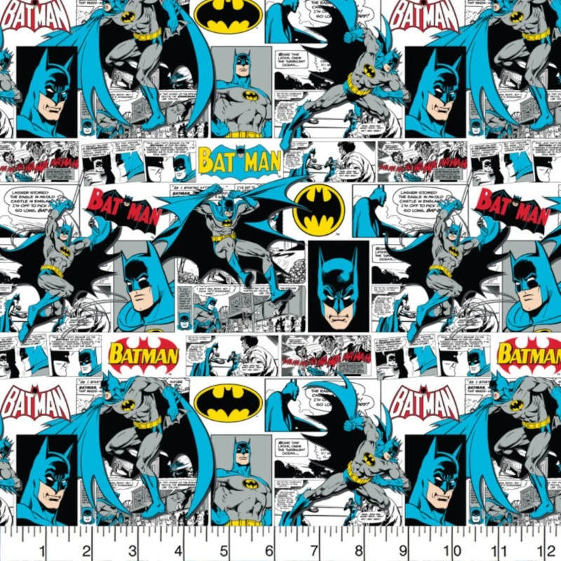 SALE 100% Cotton Fabric Camelot DC Comics Batman Action Comic Book Story 3 SALE 100% Cotton Fabric Camelot DC Comics Batman Action Comic Book Story