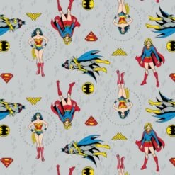 SALE 100% Cotton Fabric Camelot Fabrics DC Comics Wonder Woman Batgirl Supergirl Hero