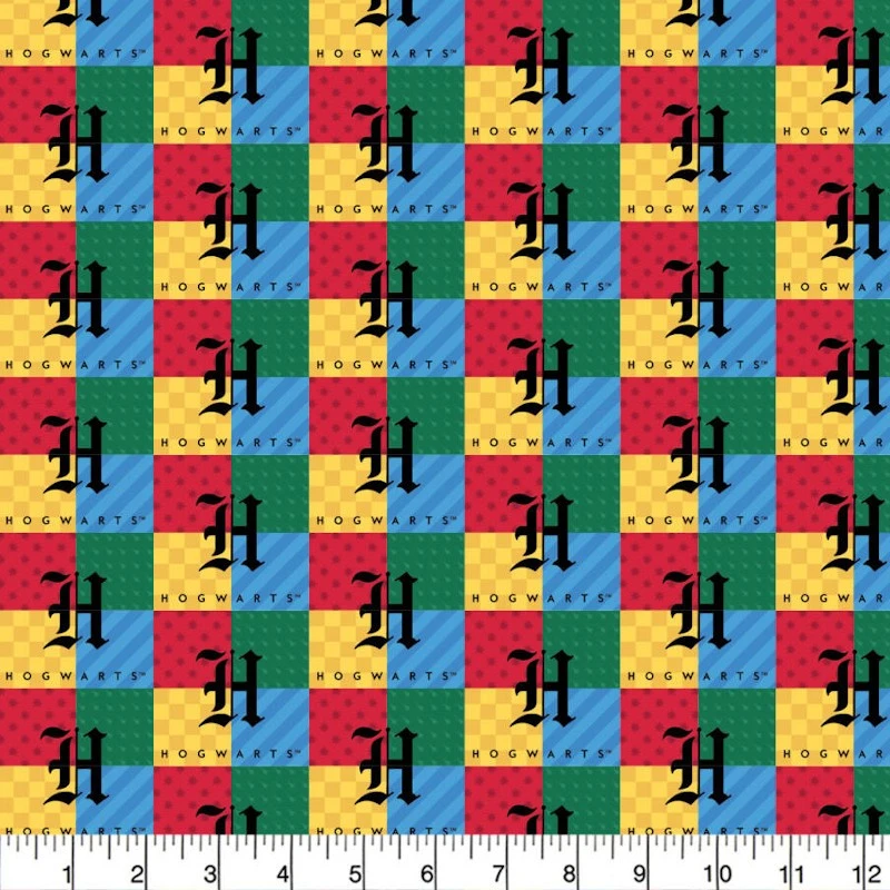 SALE 100% Cotton Fabric Camelot Harry Potter Hogwarts Checked 3 SALE 100% Cotton Fabric Camelot Harry Potter Hogwarts Checked