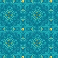 SALE 100% Cotton Fabric Lewis & Irene Bahian Hummingbird Turquoise 112cm Wide