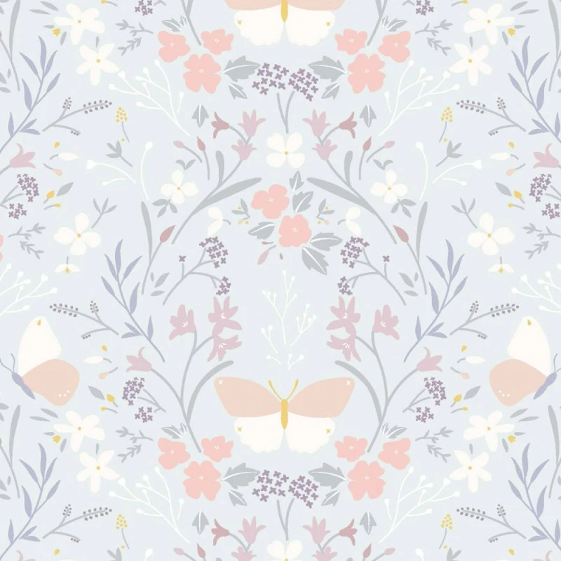 SALE 100% Cotton Fabric Lewis & Irene Floral Gathering Duck Egg Blue 112cm Wide 3 SALE 100% Cotton Fabric Lewis & Irene Floral Gathering Duck Egg Blue 112cm Wide