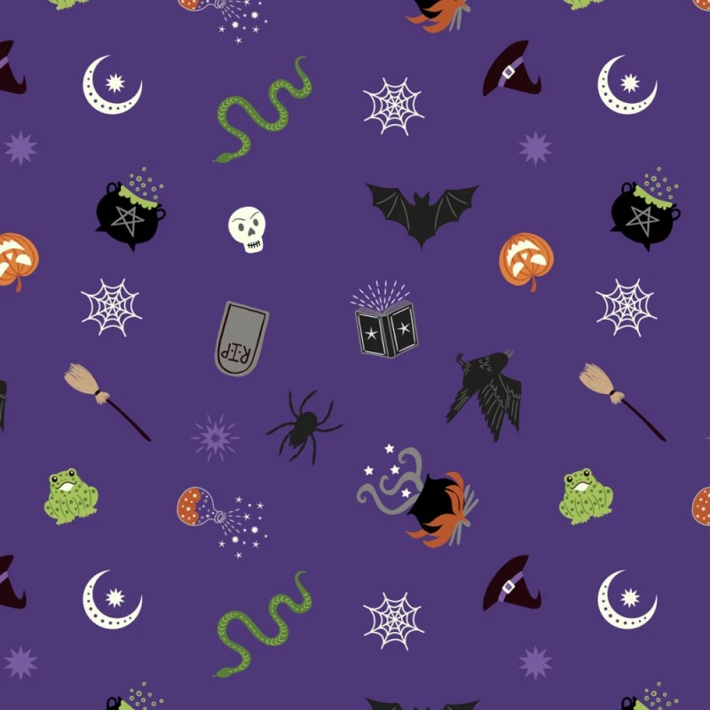 SALE 100% Cotton Fabric Lewis & Irene Spooky Halloween Purple Metallic 112cm Wide 3 SALE 100% Cotton Fabric Lewis & Irene Spooky Halloween Purple Metallic 112cm Wide