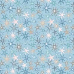SALE 100% Cotton Fabric Lewis & Irene Starfish Multi/Blue With Pearl 112cm Wide