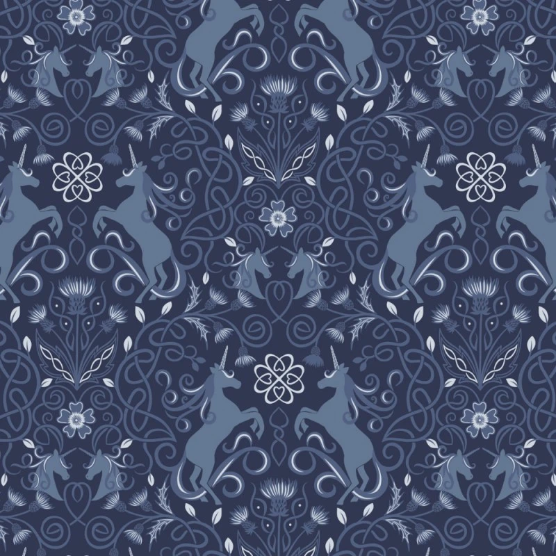 SALE 100% Cotton Fabric Lewis & Irene Unicorn Dark Blue Metallic 112cm Wide 3 SALE 100% Cotton Fabric Lewis & Irene Unicorn Dark Blue Metallic 112cm Wide