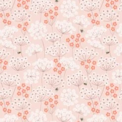 SALE 100% Cotton Fabric Lewis & Irene Wild Meadows Bees Soft Rose 112cm Wide