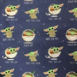 SALE 100% Cotton Printed Fabric Star Wars Mandalorian Child Of The Galaxy Baby Yoda 110cm Wide