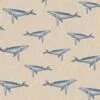 SALE Cotton Rich Linen Look Fabric Blue Whale Nautical Upholstery 140cm Wide -OHSEWCRAFTY sale cotton rich linen look fabric blue whale nautical upholstery 140cm wide