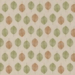 SALE Cotton Rich Linen Look Fabric Leaves Leaf Natural Upholstery 140cm Wide