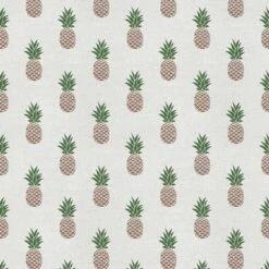 SALE Cotton Rich Linen Look Fabric Pineapples Tropical Upholstery 140cm Wide