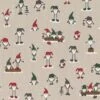 SALE Cotton Rich Linen Look Fabric Snow Gonks Winter Gnome Upholstery 140cm Wide -OHSEWCRAFTY sale cotton rich linen look fabric snow gonks winter gnome upholstery 140cm wide