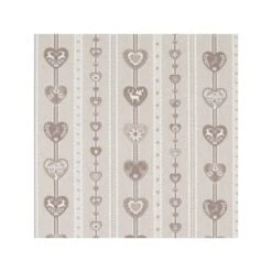 Scandinavian Heart Stripes Reindeer 100% Cotton Linen Look Upholstery Fabric