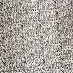 Silky Satin Fabric Mixed Zebra Leopard Animal Print Baker Crescent 145cm Wide