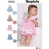Simplicity Babies Baby Pinafore Dress And Bloomers Sewing Pattern 8893 Dis -OHSEWCRAFTY simplicity babies baby pinafore dress and bloomers sewing pattern 8893
