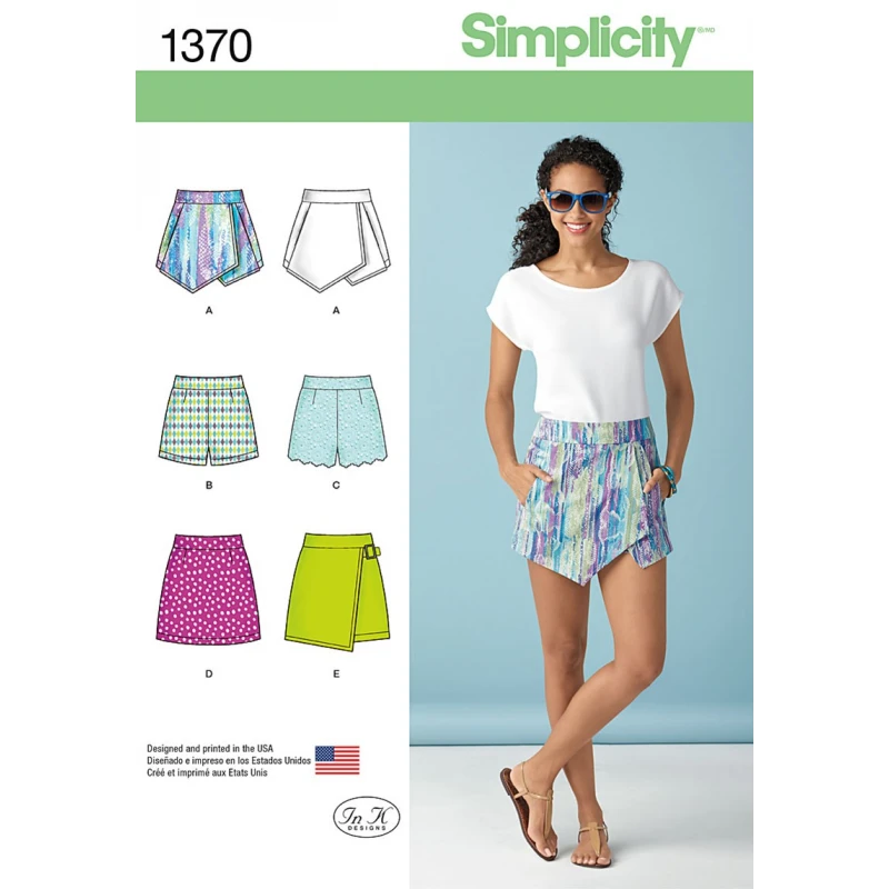 Simplicity Sewing Pattern 1370 Misses' Short Shorts, Skort And Mini Skirt P5 3 Simplicity Sewing Pattern 1370 Misses' Short Shorts, Skort And Mini Skirt P5