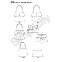 Simplicity Sewing Pattern 8664 Bags Handbags In 4 Styles Purse Clutch -OHSEWCRAFTY simplicity sewing pattern 8664 bags handbags in 4 styles purse clutch 4