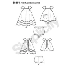 Simplicity Sewing Pattern 8854 Toddlers' Pinafore And Panties -OHSEWCRAFTY simplicity sewing pattern 8854 toddlers pinafore and panties 2