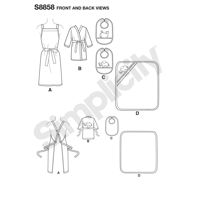 Simplicity Sewing Pattern 8858 Baby Family Bath Time Accessories 4 Simplicity Sewing Pattern 8858 Baby Family Bath Time Accessories - Image 2